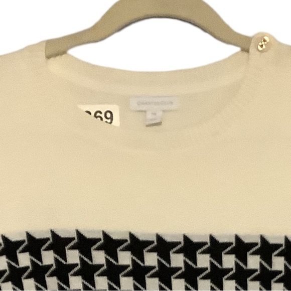 Charter Club Houndstooth Button Shoulder Sweater  Size XL petite - Picture 3 of 5